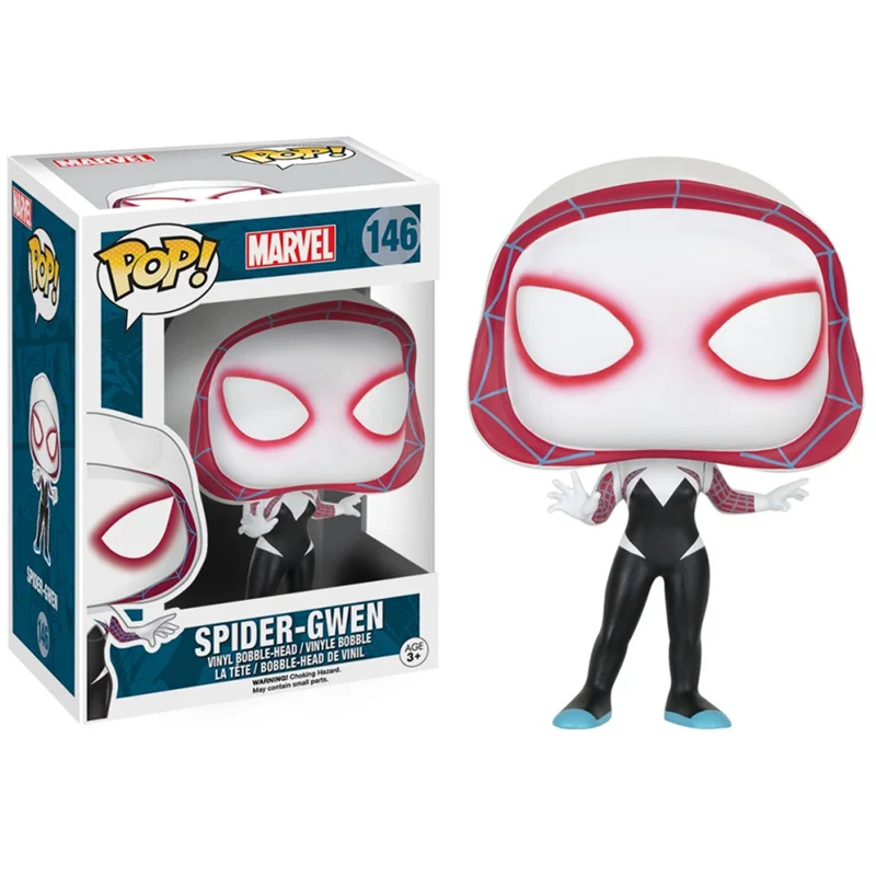 FUNKO POP Новое поступление Marvel Super Hero Spider-Gwen 146# виниловые фигурки паук Гвен Человек-паук Коллекционная модель игрушки для детей день рождения девочки мальчика рождественские подарки - Цвет: with box