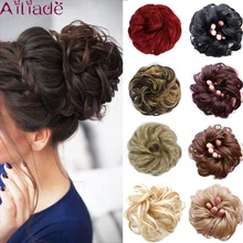 AILIADA синтетические гибкие волосы булочки кудрявые резинки шиньон эластичные грязные волнистые резинки для наращивания конский хвост для женщин