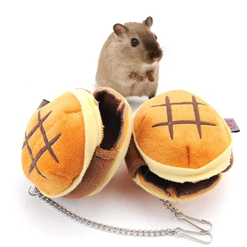 

Small Hamburger Bread Shape Hamster Nest House Winter Warm Sleeping Cage Pet Cage Portable Hang Nest For Small Animals