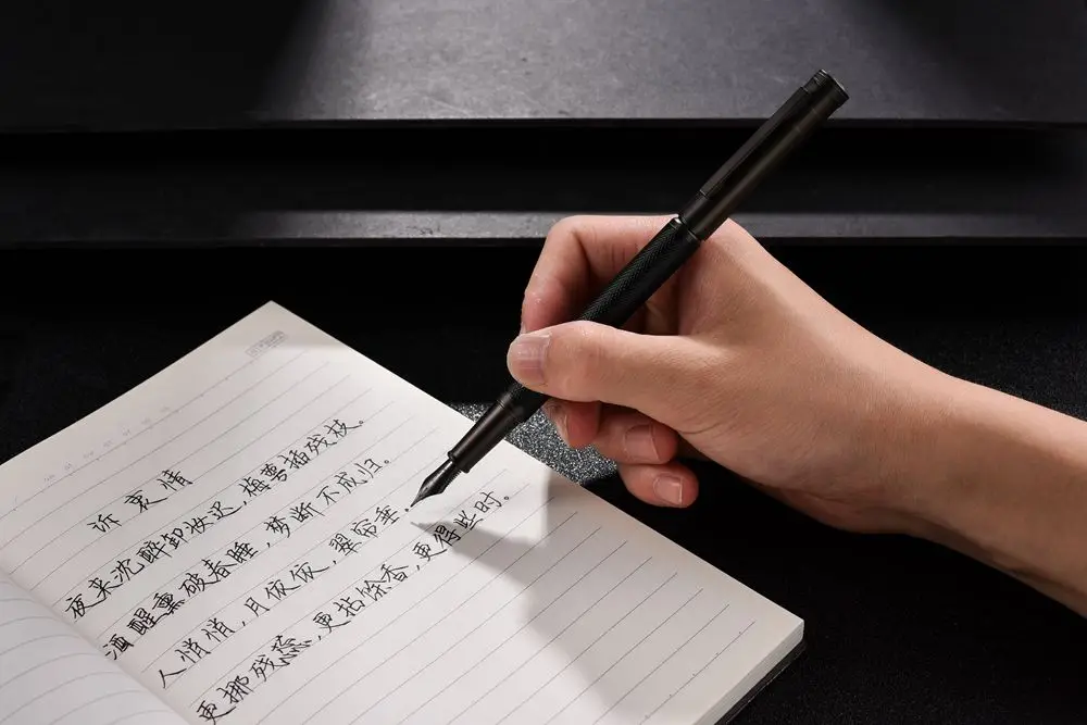 HongDian 1850 лесные серии Проверено перьевая ручка EF/F/изогнутая чернильная ручка NIB с небольшой металлической коробке