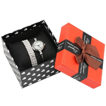 

4pc/set Women Bracelet Watch Set Little Smooth Dial Top Luxury Silver Slim Strap Clock Quartz Watch Bracelet Gift for Women Girl