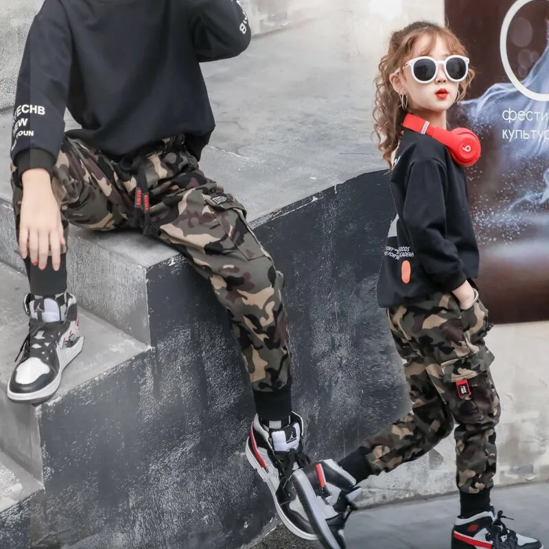 Billig Frühling Kinder Jungen Baumwolle Sport Hosen Casual Camouflage Gedruckt Teenager Jungen Cargo hosen Kinder Hosen Strahl Fuß Hosen