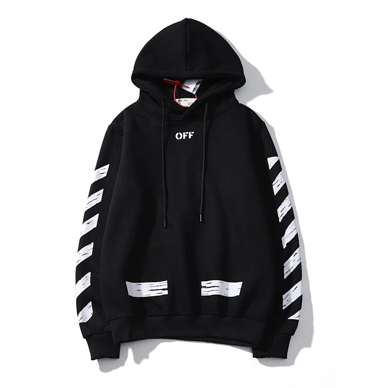 Полосатый стрела 19ss Off-White OW мужчины/женщины влюбленные модели Осень Зима Мода хлопок Повседневная Толстовка с капюшоном Свободная куртка