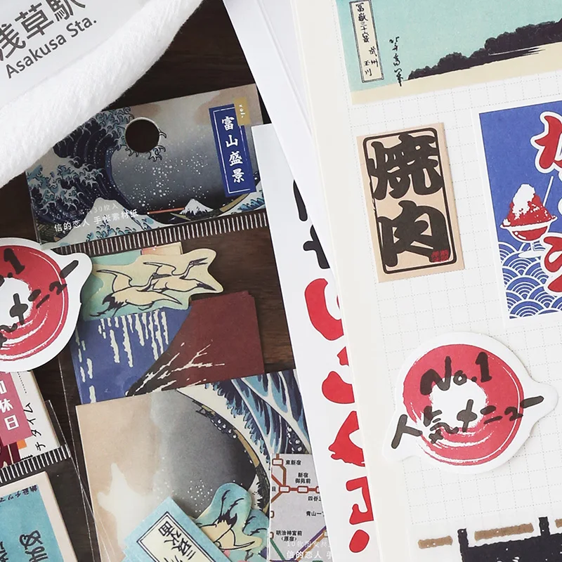 30 x японский Путешествия Серии бумага Липкие заметки полупрозрачный дневник-блокнот для заметок стационарные хлопья скрапбук декоративные винтажные