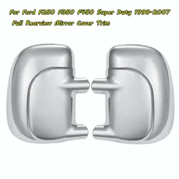 

Pair Left&Right Wing Door Mirror Cover Chrome Full Rearview Mirror Cover Trim For Ford F250 F350 F450 Super Duty 1999-2007