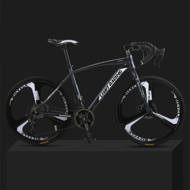 Perfect 26-inch 27 Speed Road Bicycle Dead-Flying Front and Rear Mechanical Disc Brake Three-blade wheel Solid Tire Student Adult 3