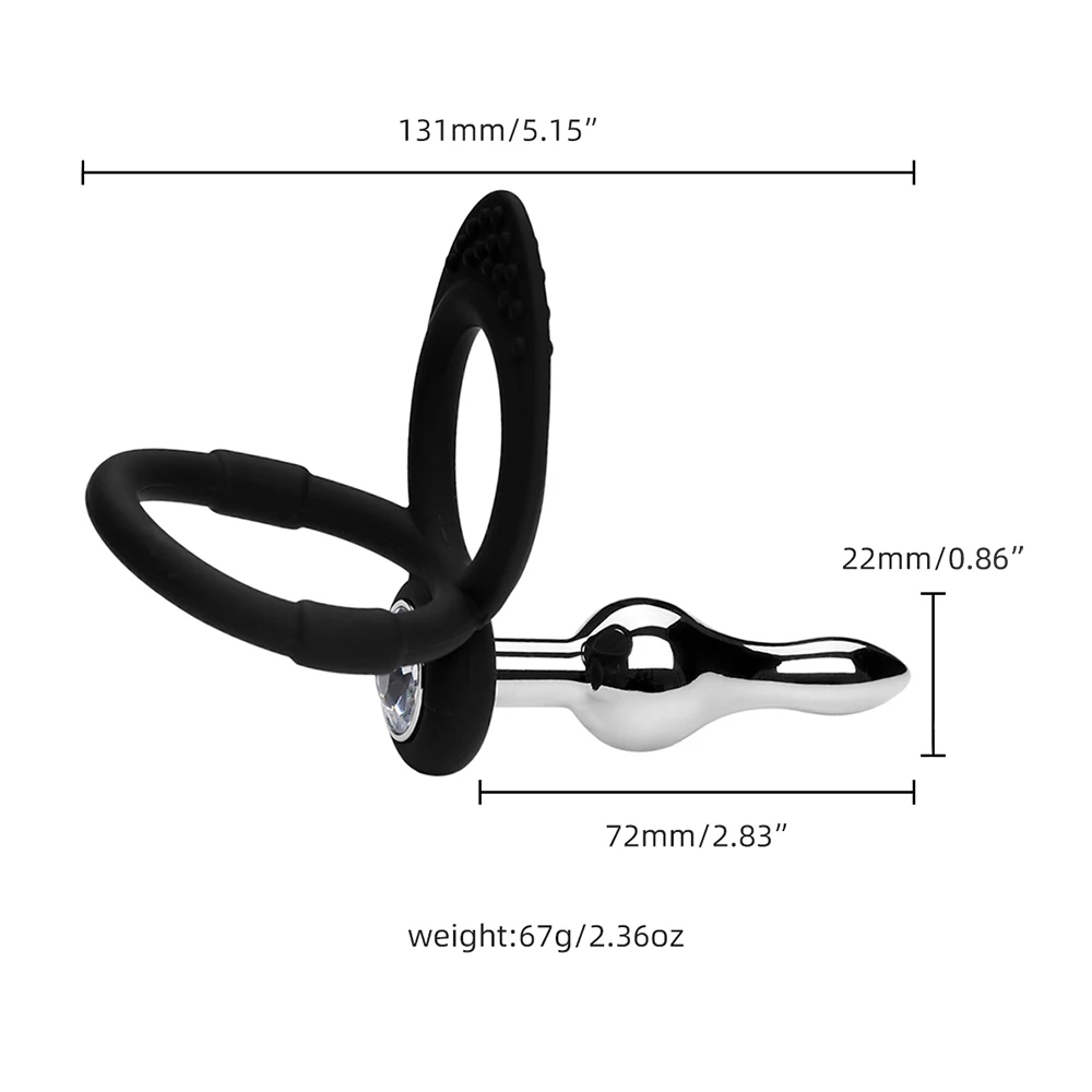 Anal Plug With Silicone Ring For Couples Double Anal Expander_voghion.com