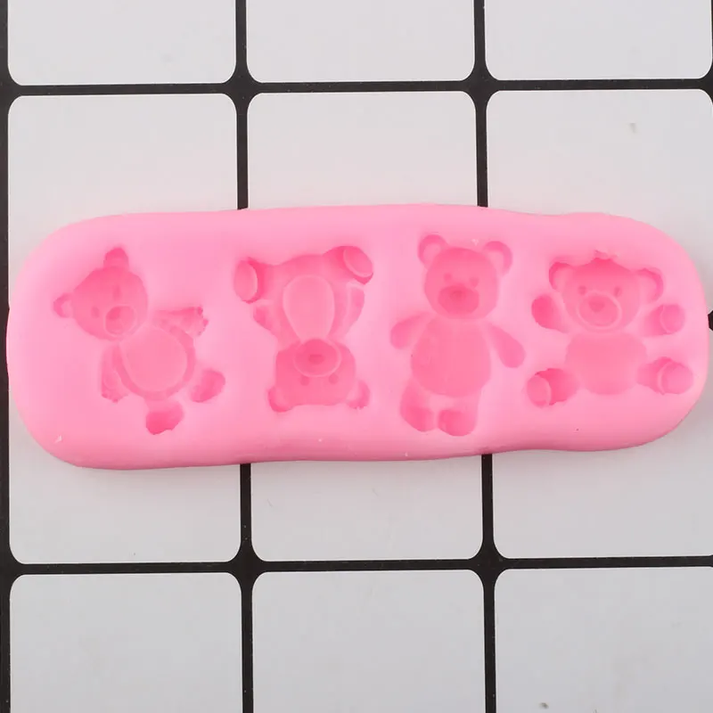 3D Детские медведи силиконовые формы конфеты форма для шоколада Сделай Сам вечерние кекс Топпер инструменты для украшения тортов из мастики Полимерная глина мыло плесень