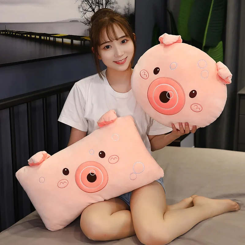 Peluche Maiale Morbido Con Occhioni - Cuscino Decorativo Per Bambini E Regalo Simpatico