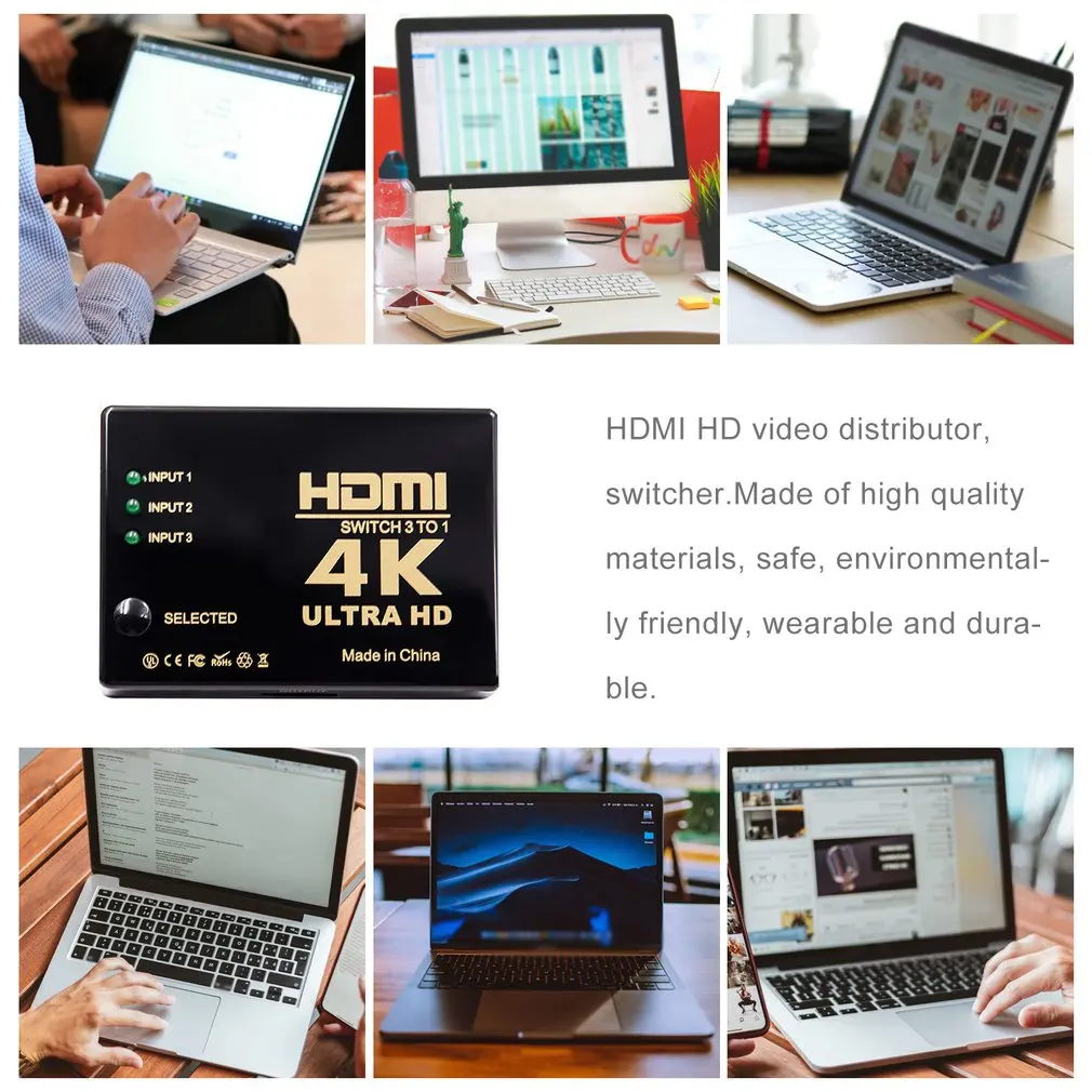 3 порта 4K* 2K 1080P Переключатель HDMI селектор 3x1 разветвитель коробка Ultra HD для HDTV мультимедийный коммутатор горячая Распродажа Прямая поставка