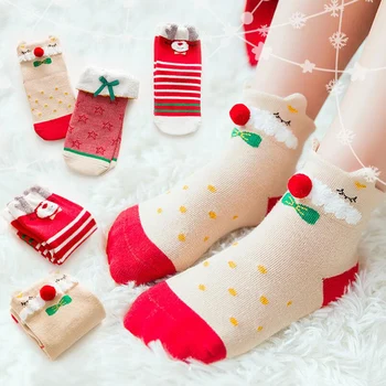 

3pairs Cotton Kids Socks Warm Christmas Socks for Girls Boys Winter Long Socks Chirlden 2019 Christmas Gift Calcetines