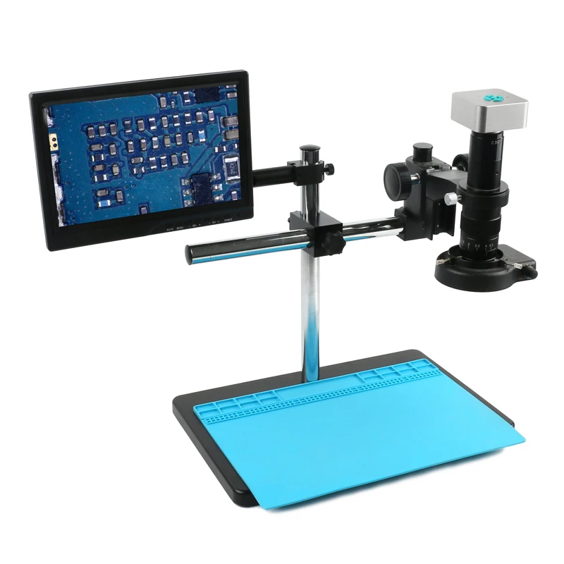 

SONY IMX185 1080P Freely Adjustable Stand Lab HDMI Video Industrial Microscope Camera System Video Recorder 180X 300X Zoom Lens