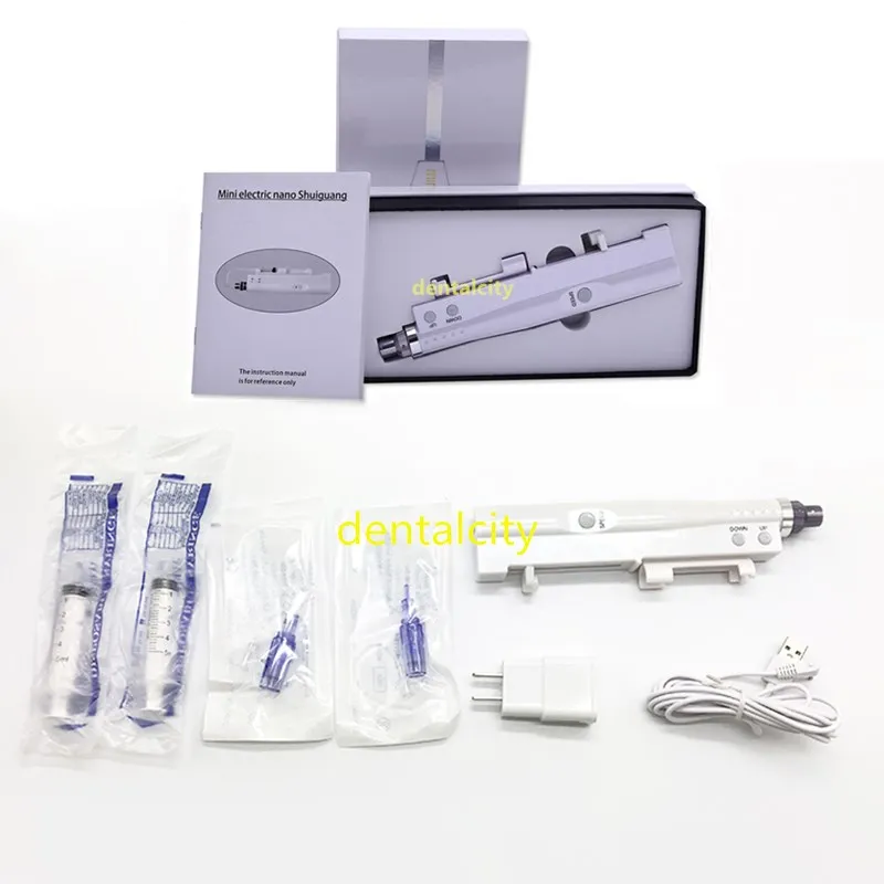 Machine - 2pcs 12pin Нано микроиглы инъекции кислоты Дерма ручка инжектор кожи вода мезотерапия мезогун - Цвет: Machine - 2pcs 12pin