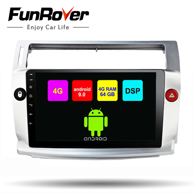 Funrover DSP Android 9 0 для Citroen C4 C-Triomphe C-Quatre 2004-2009 Автомобильный Радио Мультимедийный