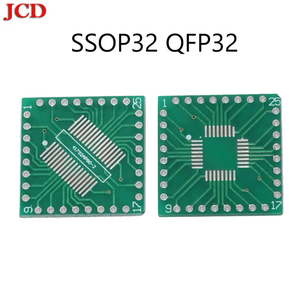 Плата JCD 0 8 мм Шаг IC АДАПТЕР PFQP32 LQFP32 TQFP32 QFP32 SOP32 SSOP32 поворотный DIP32 адаптер