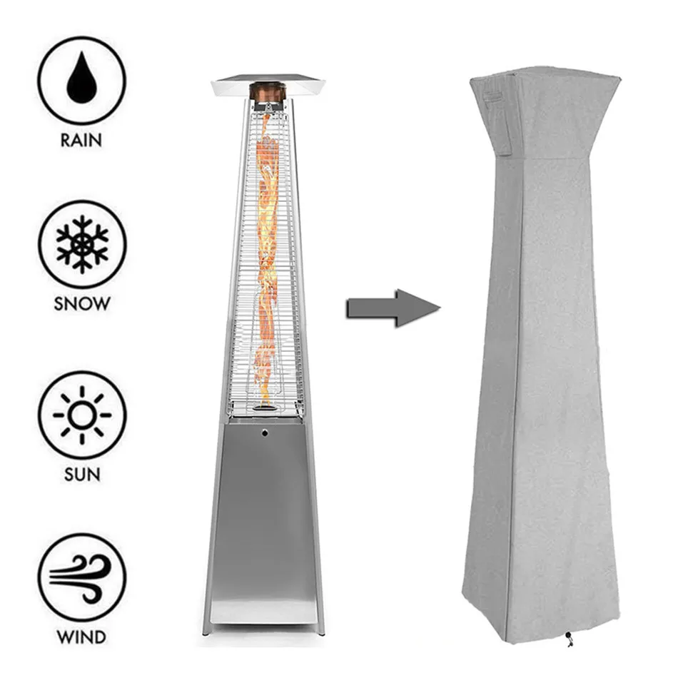 210D Oxford Cloth Heater Waterproof Protector Garden Veranda Cover Pyramid Torch Patio Heaters Canopy Terrace Dust Cover Garden