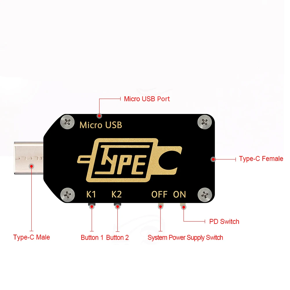 TC66C type-C PD триггер USB-C Вольтметр Амперметр Напряжение 2 способ измеритель тока мультиметр PD зарядное устройство батарея USB Тестер