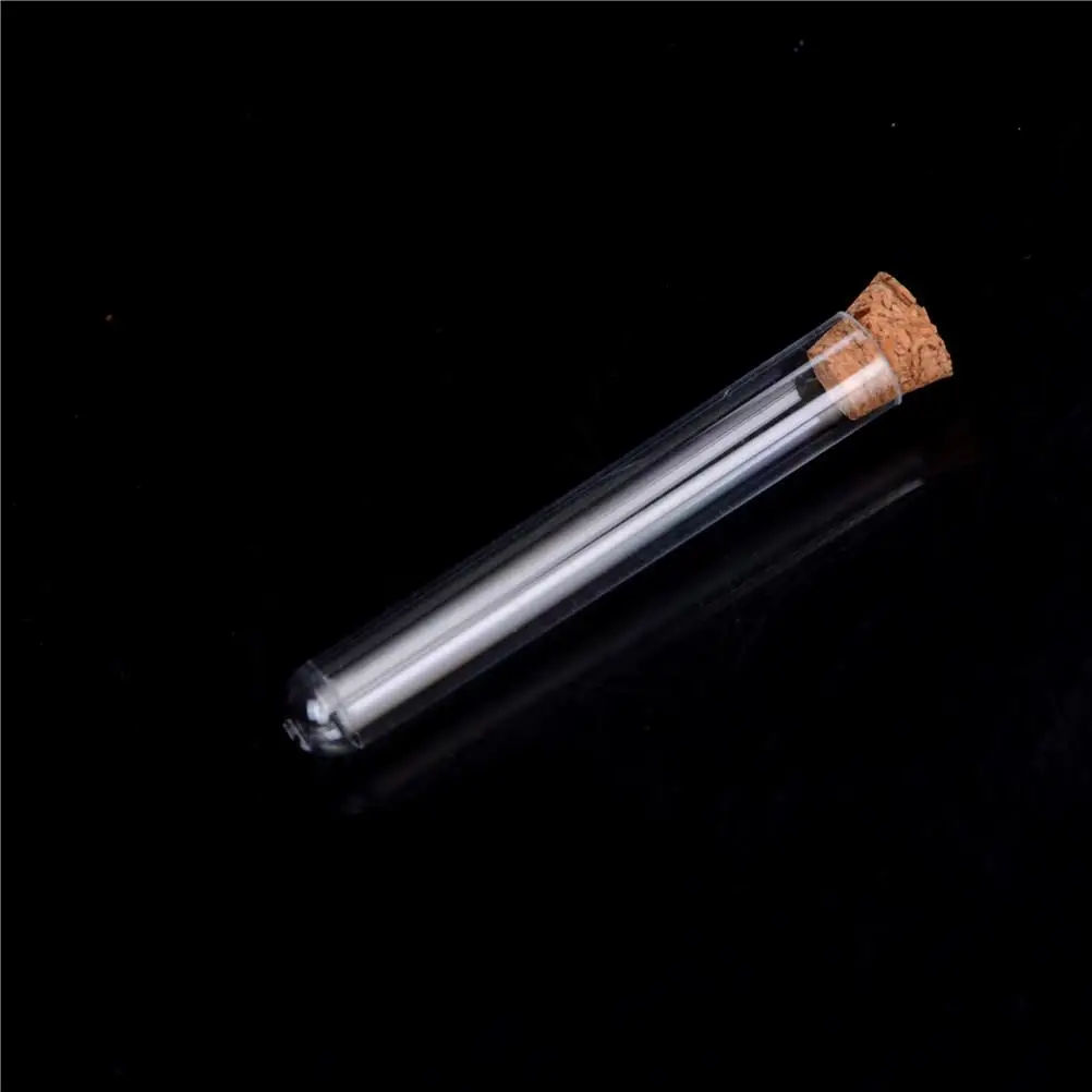 12x100mm Plastic Test Tube With Cork 6-inch 20ml Clear, Pack10, Lab Experiment Favor Gift Tube , Refillable Bottle