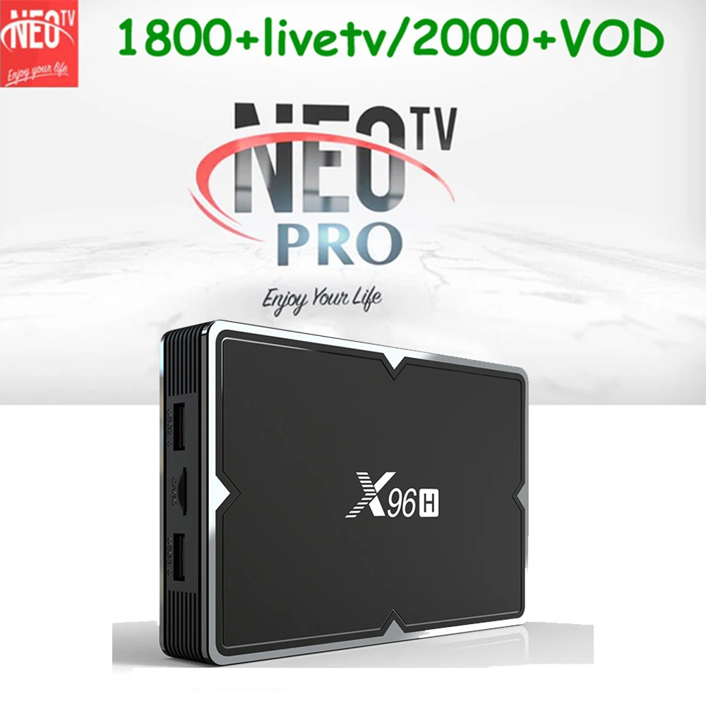 X96H NEO tv pro 1800+ LIVE IP tv Box 1800+ LIVE Франция, Италия, арабский Beigium 1 год IP tv подписка Android 9,0 tv Box PK X96 mini