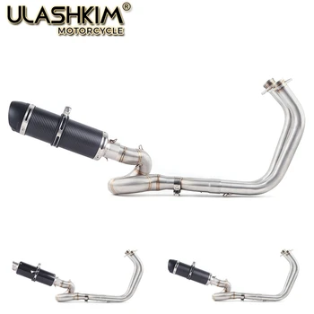 

Motorcycle Exhaust Muffler Middle Link Pipe Full System Slip On For kawasaki NINJA650R ninja650 Z650 2017 2018