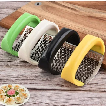 

Stainless Steel Garlic Press Manual Garlic Grinder Grater Ginger Press Kitchen Accessories Garlic Chopper Crusher for Kitchen