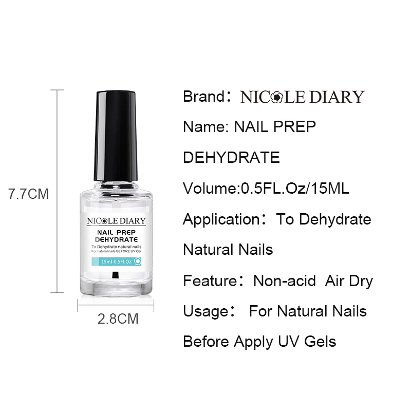 Nail Prep Dehydrator Acid Free Fit Nail-Primer Bonder for Acrylic Nails 15ml