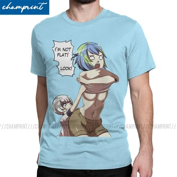 

Earth Chan I'm Not Flat T Shirt Men's Cotton Funny T-Shirt Hentai Anime Lewd Sexy Japan Waifu Tee Shirt Short Sleeve Clothes