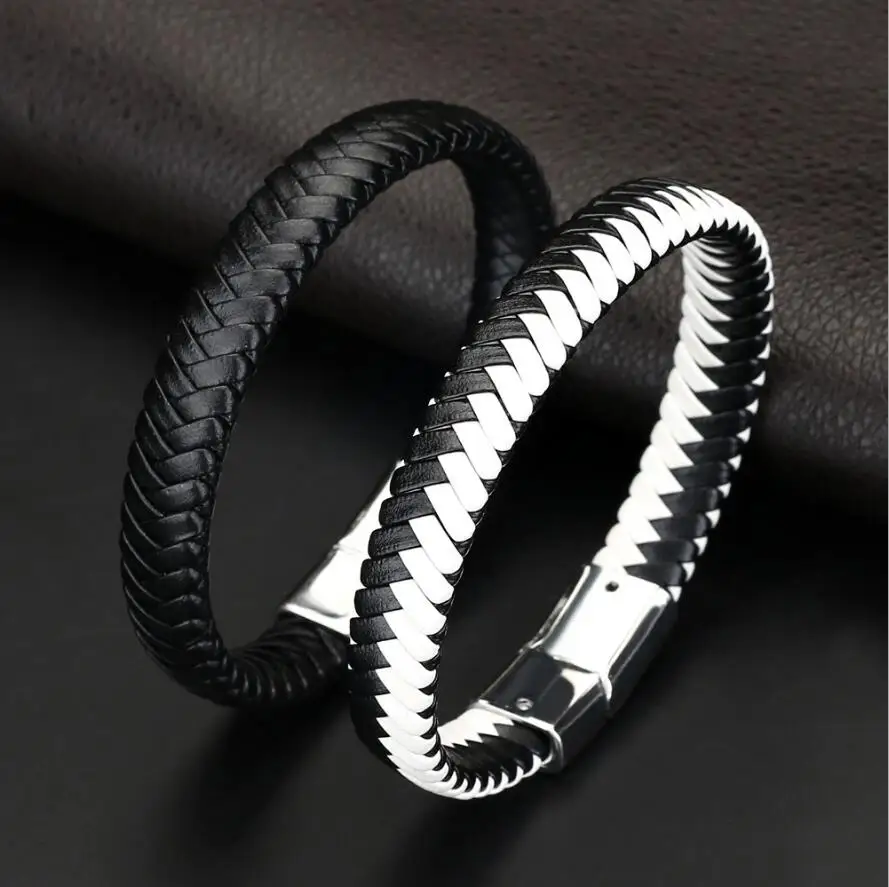 Ограниченная серия Pulseira Masculina Pulseira Feminina 22,5 см плетеные браслеты из искусственной кожи для браслета и браслета модные мужские ювелирные изделия