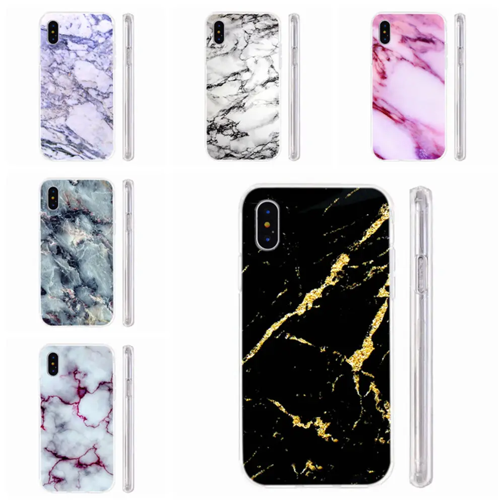 Чехол для iPhone 6 6s 7 8 Plus 11 Pro x xs xr max белый розовый черный мраморный серия мягкий ТПУ