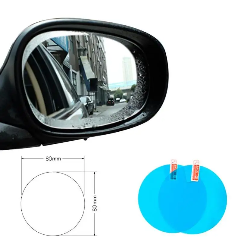 2 шт., автомобильная зеркальная боковая оконная пленка, водонепроницаемые пленки, анти-туман, непромокаемая Защитная Наклейка для автомобиля, зеркальное стекло, прозрачная