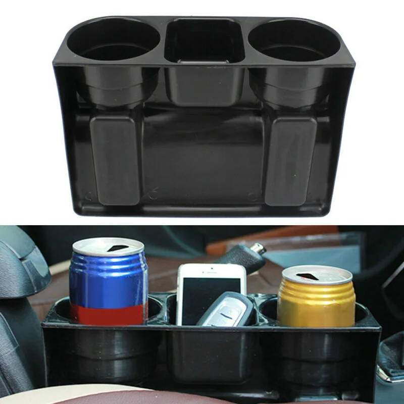 

1pc auto Car Seat Seam Wedge Drink 2 Cup Holder Food Bottle Mount Stand Storage Organizer ABS Black Car Seat Wedge Cup Holder