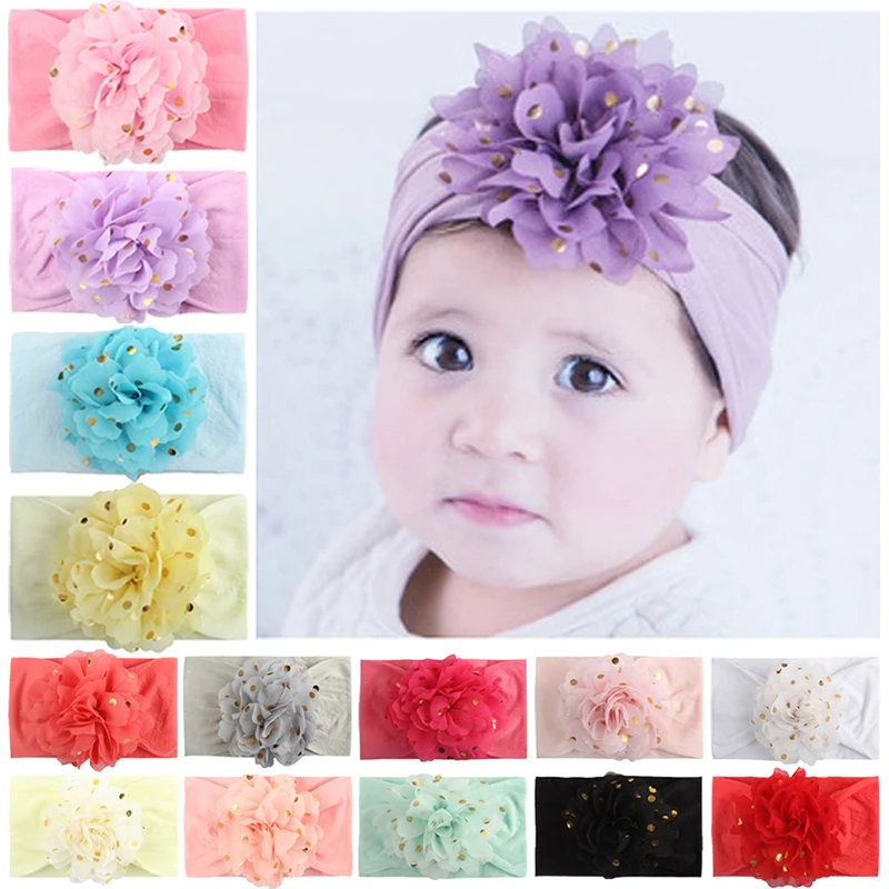

Lovely Baby Headband Turban For Girls Newborn Lace Baby Hair Band Flower Dot Baby Headbands Elastic Hair Accessorie Fashion