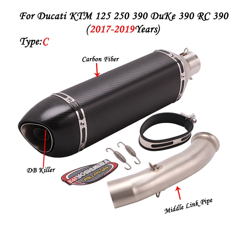 Для Ducati KTM125 KTM250 KTM390 DUKER390 RC390 2017 2018 мотоцикл полная выхлопная система глушитель