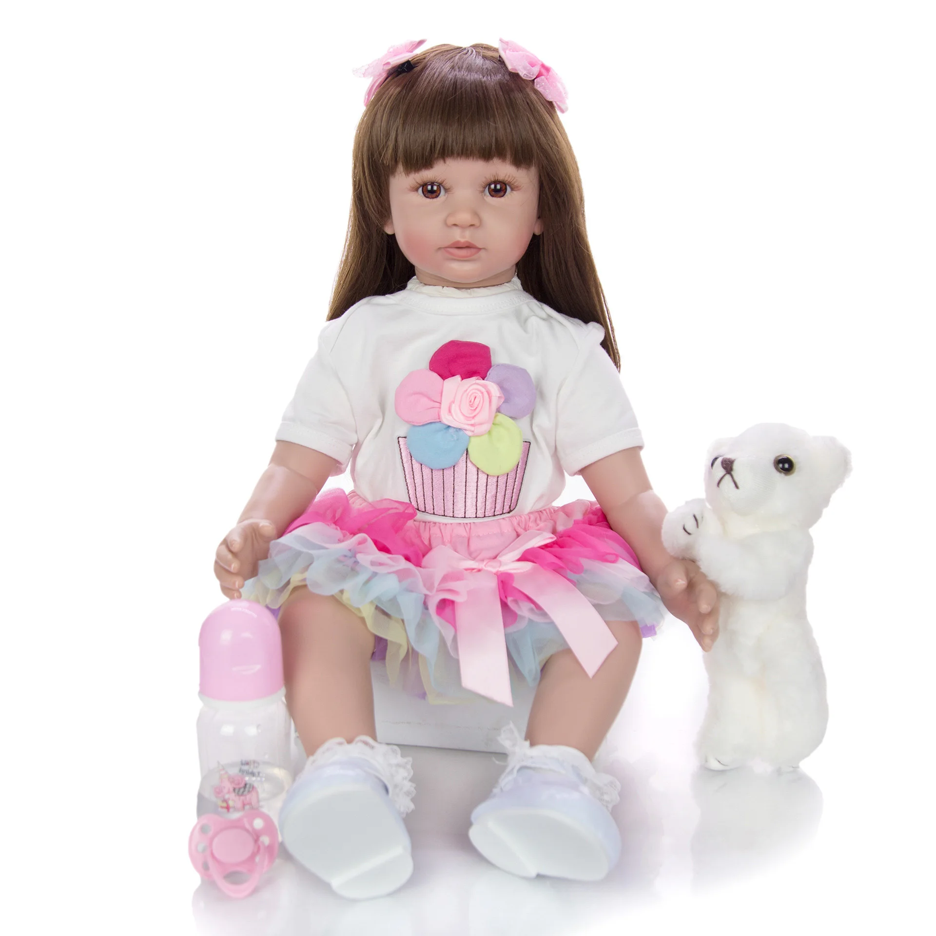 60 см Силиконовые Reborn Baby Doll игрушки как настоящая виниловая принцесса для малышей куклы для девочек Bonecas подарок на день рождения Рождественский подарок
