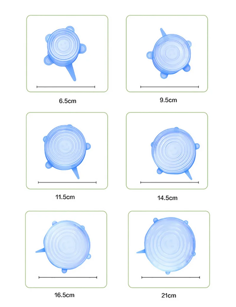 6 шт Силиконовые эластичные крышки Универсальная крышка Силиконовая чаша крышка для кастрюли силиконовая крышка сковорода для приготовления пищи свежий чехол Чехол для микроволновой печи
