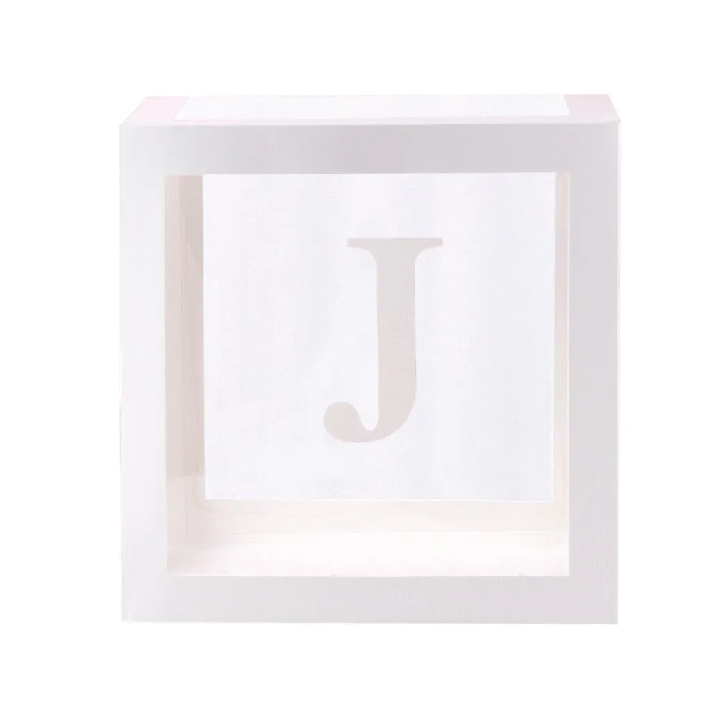 Letter A- Z Transparent Gift Boxes Kid Birthday Baby Shower Party Decoration