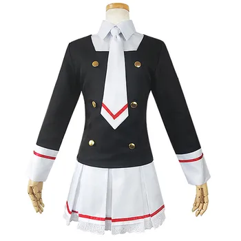 

Anime Cosplay Card Captor Sakura Cos Japanese uniform Daily Woman Girls Kinomoto Sakura Cosplay Costume Top+skirt+tie+socks