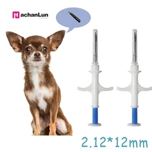 Micropuce fdx-b pour animaux domestiques, 2.12x12mm, Iso11784, pour chat, chien, seringues Id, Implant, puce pour animaux