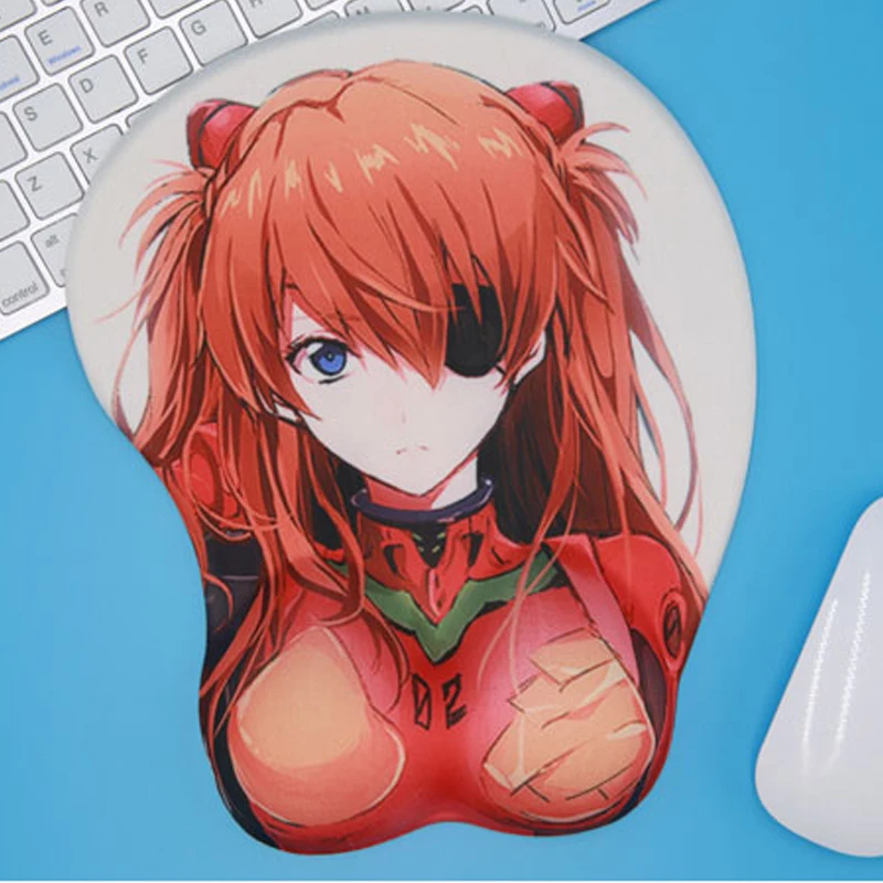 Игровой 3D коврик для мыши Langley Soryu АСУКА с рисунком аниме большая грудь Otaku