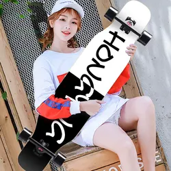 Beginners, Children, Adults, 110cm Double Rocking Longboard, Magnesium Alloy Maple Board, Mute Bearing Longboard Skateboard