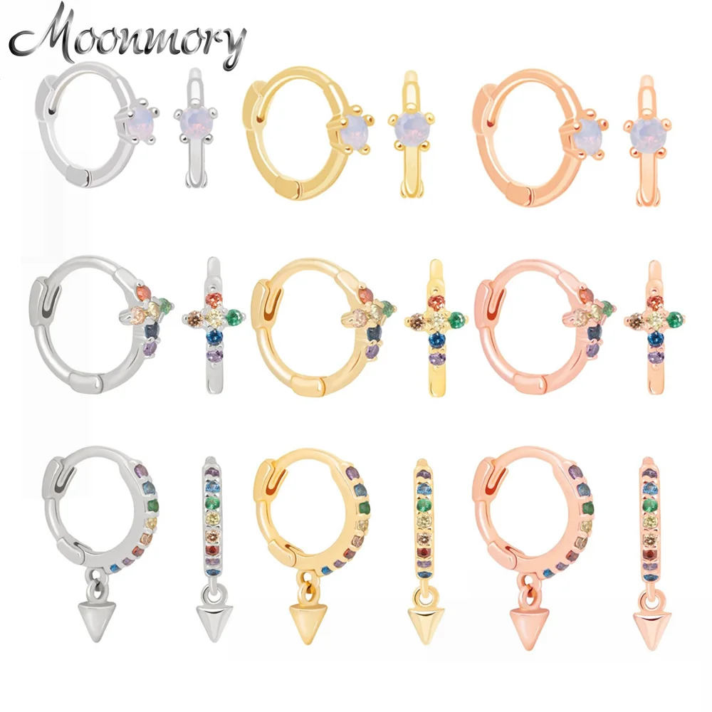 Moonmory 2020 популярные серьги кольца из стерлингового серебра 925 пробы с радужными