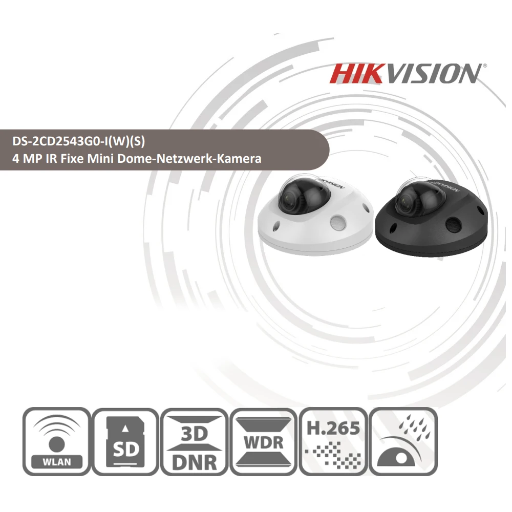 Hikvision оригинальная DS-2CD2543G0-IS POE камера видеонаблюдения 4MP ИК купольная камера H.265+ слот для карты SD распознавание лица 10 м ИК IP67