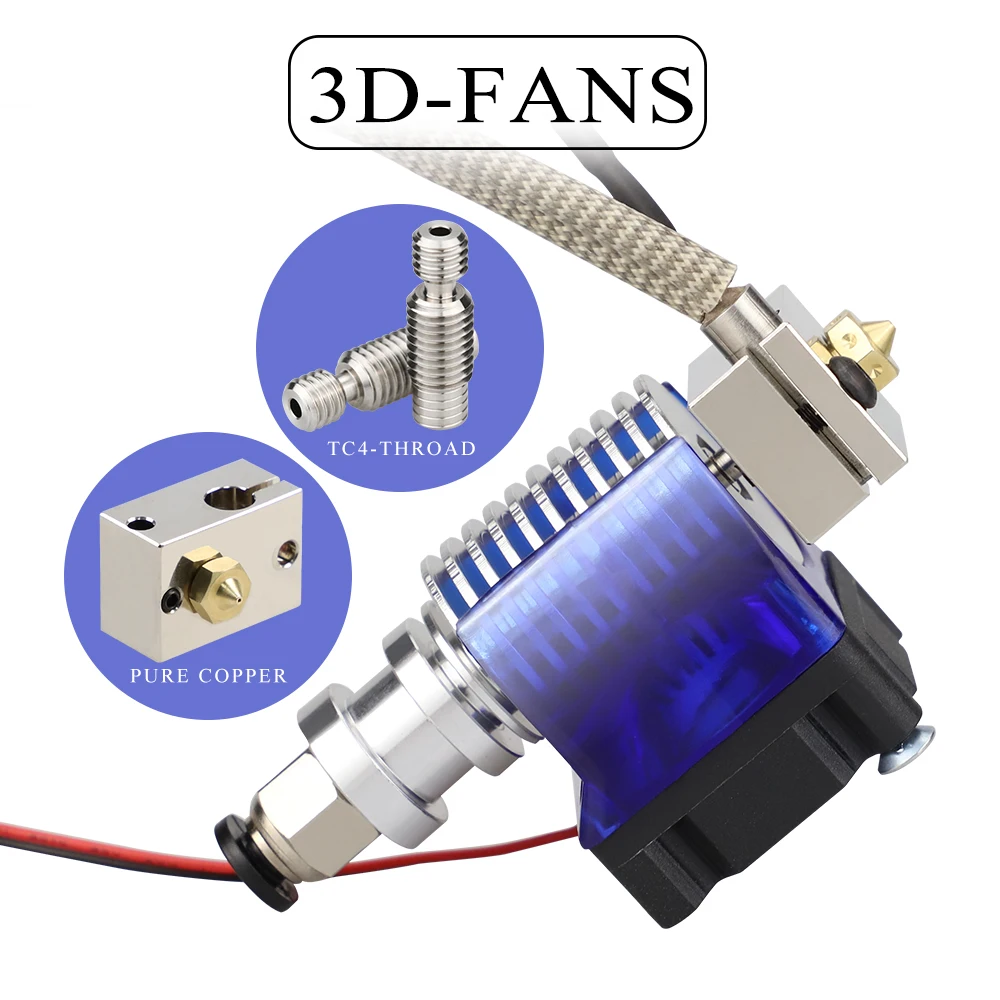 Полностью металлический V6 J head Hotend Bowden комплект экструдера для E3d кронштейн