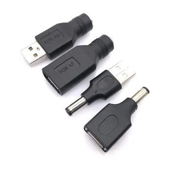 일반적으로 사용되는 USB 세트, 암 잭-USB 2.0 수 플러그, DC 전원 수-암 커넥터 어댑터, 5.5x2.1mm, 1 개