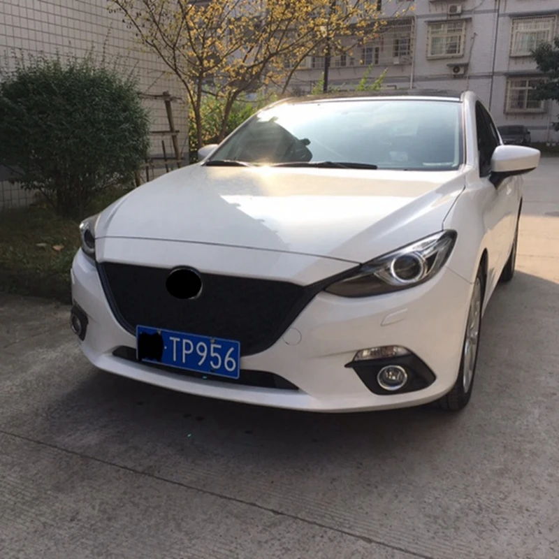 Передний бампер Гриль верхняя решетка для Mazda 3 Axela 2014 2015 2016 черные автозапчасти и
