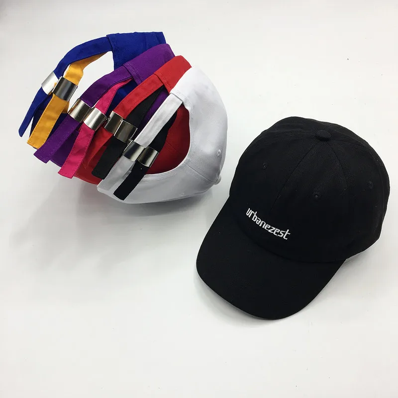 

New Style Hat Fashion Korean-style Lettered Embroidered Contrast Color Double Buckle Soft Top Brim Hat Men And Women Casual Hip