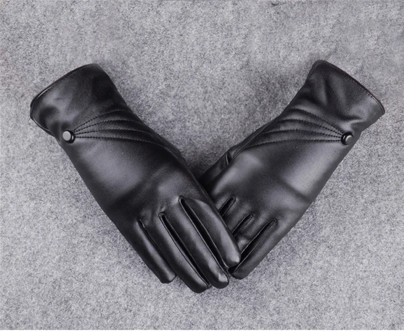 Новые женские перчатки из натуральной кожи, зимние теплые женские мягкие меховые перчатки с подкладкой из кроличьего меха, высококачественные варежки с заклепками