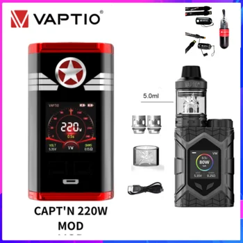 

Vaptio Wall Crawler Vape E Cigarette Kit 80W Atomizer 2ml 5ml Free C FLAT MINI SOLO MINI Core TCR 1.3" Screen No 18650 Battery