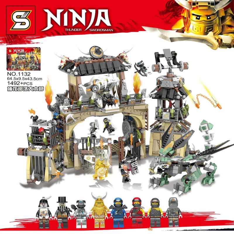

S Brand Sy1132 Movie Series Ninja Capture Drogon Tribe NEST Base Camp Educational Assembled Building Blocks DIY Toy