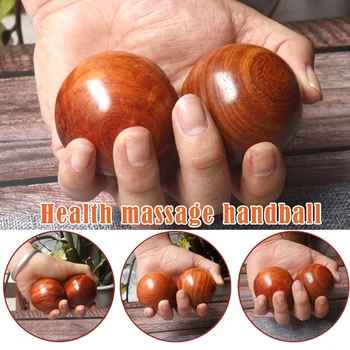 

High Quality 1 Pair Wood Fitness Balls Massage Stress Relaxation Health Care Hand Grip Exercise MD88